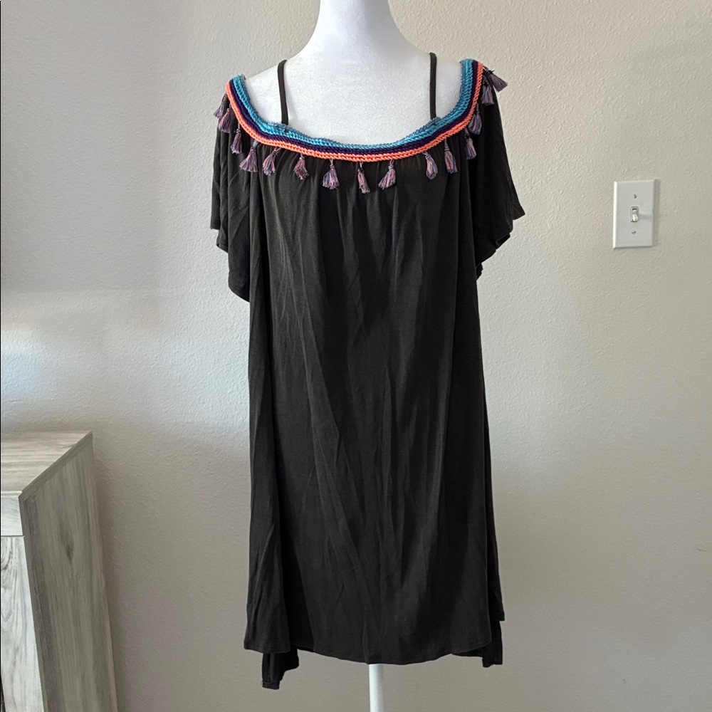 Dark Grey embroidered festival dress